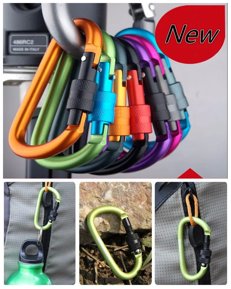 Outdoor multifunctional climbing quickdraw carabiner knife paracord buckles 8CM locking D buckle hanging backpack buckle
Outdoor multifunctional climbing quickdraw carabiner knife paracord buckles 8CM locking D buckle hanging backpack buckle