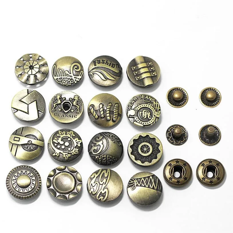 17mm 16Style 10sets Metal Snap Fastener Press Stud Buttons Poppers Leather Craft Magnet Button Jeans Button
17mm 16Style 10sets Metal Snap Fastener Press Stud Buttons Poppers Leather Craft Magnet Button Jeans Button