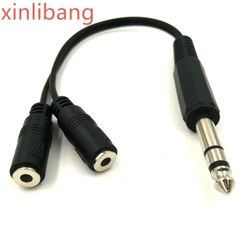 6.35mm 1/4 inch TRS Stereo Jack Male to 2 Dual 3.5mm (Mini) 1/8" Stereo Female Y Splitter Cable 20cm/8inch
6.35mm 1/4 inch TRS Stereo Jack Male to 2 Dual 3.5mm (Mini) 1/8" Stereo Female Y Splitter Cable 20cm/8inch