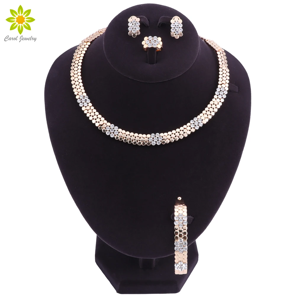 Vintage Wedding Jewelry Set Crystal 4Pcs Sets Necklace Bracelet Ring And Earrings For Women Party Accessories
Vintage Wedding Jewelry Set Crystal 4Pcs Sets Necklace Bracelet Ring And Earrings For Women Party Accessories