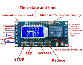 XY-LJ02 Timer Relay Delay Switch Module Input/Output Switch Time-delayed trigger Cycle timing circuit switch
XY-LJ02 Timer Relay Delay Switch Module Input/Output Switch Time-delayed trigger Cycle timing circuit switch