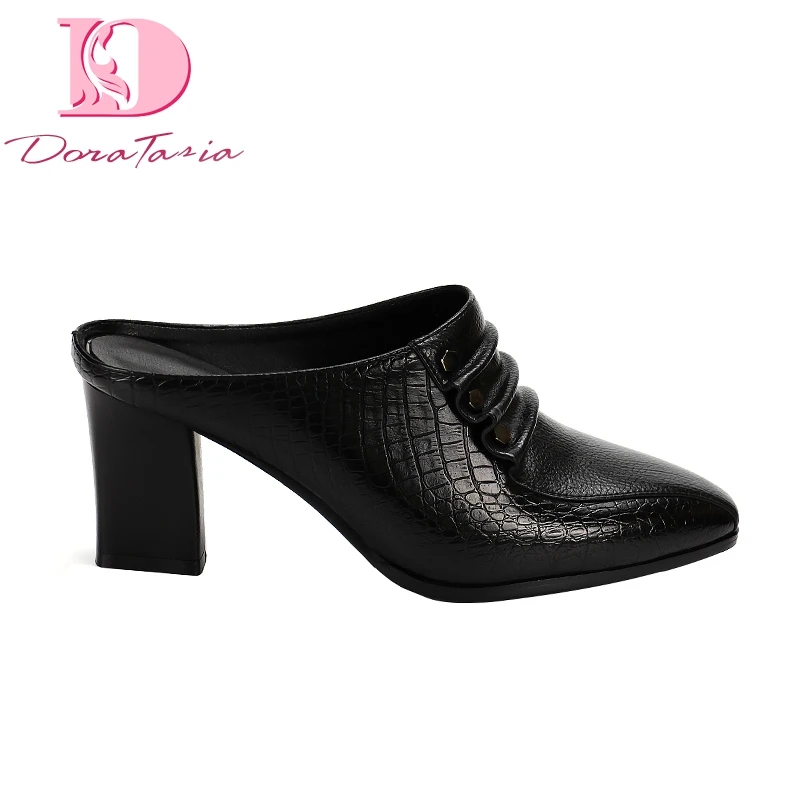 DoraTasia 2019 Brand New High Heeled Women Shoes Chic Style Mules Shoes Big Size 42 Square Heels pu leather pumps 
DoraTasia 2019 Brand New High Heeled Women Shoes Chic Style Mules Shoes Big Size 42 Square Heels pu leather pumps