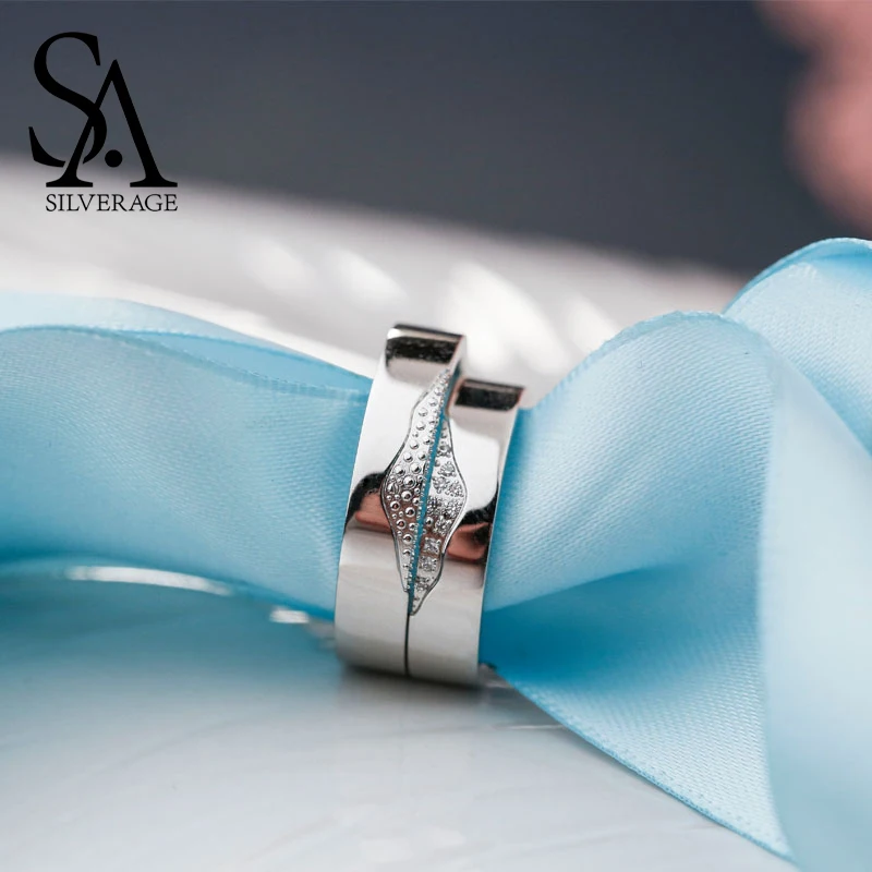 Фото Женские кольца для влюбленных SA SILVERAGE вечерние пар с натуральным - купить