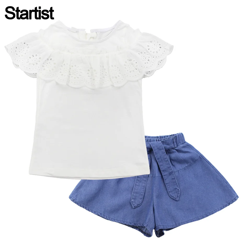 Kids Girls Clothes Set White Lace Shirt + Denim Pants 2pcs Teenage Girls Clothing Suits Children's Summer Clothes 6 8 10 12 Year
Kids Girls Clothes Set White Lace Shirt + Denim Pants 2pcs Teenage Girls Clothing Suits Children's Summer Clothes 6 8 10 12 Year