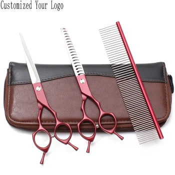 7" 440C Customized Logo Red Dog Grooming Scissors Kit Thinning Shears Straight Scissors Professional Pet Scissors Add Bag C9029
7" 440C Customized Logo Red Dog Grooming Scissors Kit Thinning Shears Straight Scissors Professional Pet Scissors Add Bag C9029
