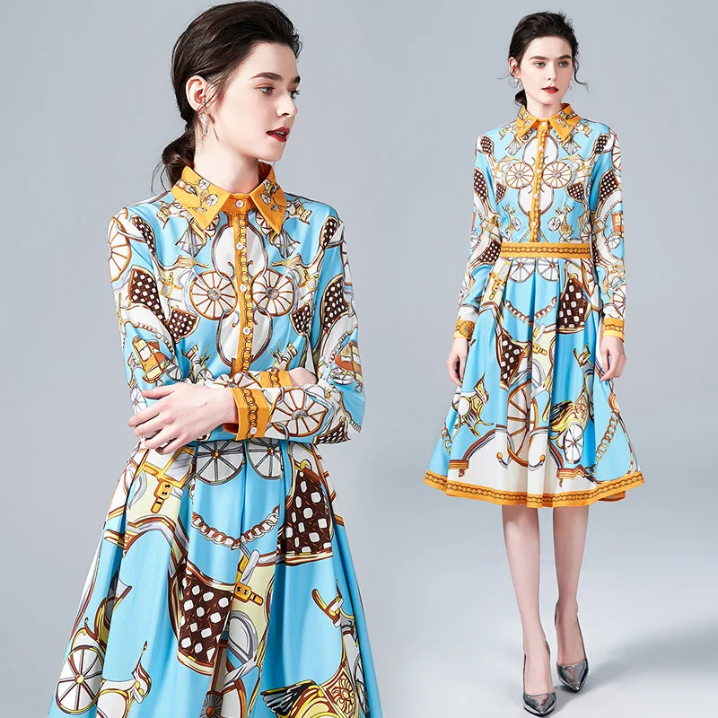 2019 Spring Summer Fall Runway Floral Print Collar Long Sleeve Empire Waist Women Ladies' Party Casual A-Line Midi Beach Dress
2019 Spring Summer Fall Runway Floral Print Collar Long Sleeve Empire Waist Women Ladies' Party Casual A-Line Midi Beach Dress