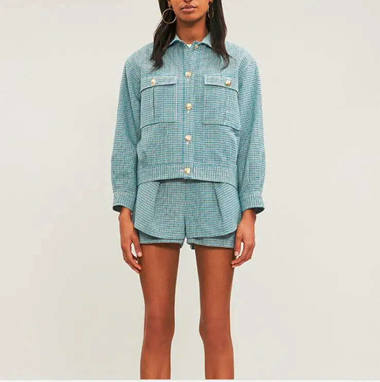 2019 spring new street fashion vintage style drop the shoulder long sleeve women classic plaid knitted short casual coat
2019 spring new street fashion vintage style drop the shoulder long sleeve women classic plaid knitted short casual coat