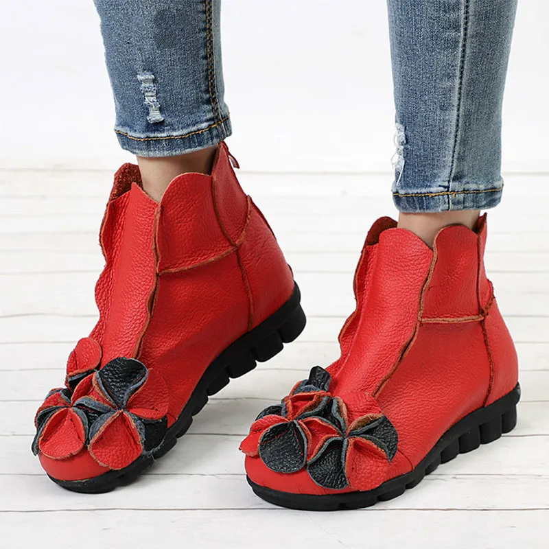 WDHKUN Women Ankle Boots Plus Size Genuine Leather Wedges Shoes Increasing Vintage Flower Short Boot Female Casual Zipper
WDHKUN Women Ankle Boots Plus Size Genuine Leather Wedges Shoes Increasing Vintage Flower Short Boot Female Casual Zipper