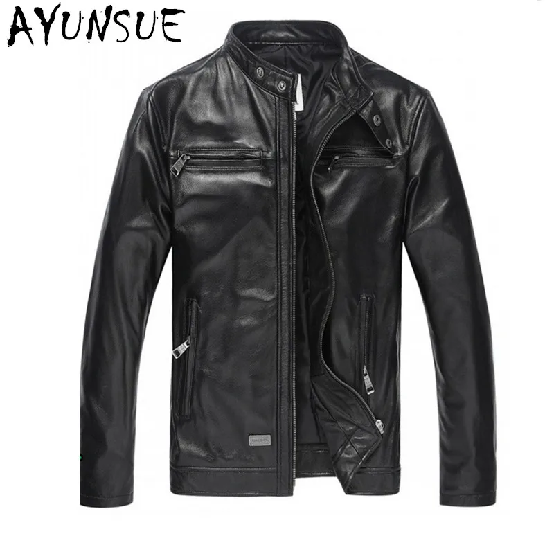 AYUNSUE Luxury Men Leather Jacket Parka Fashion 2020 Genuine Leather Jackets Black Goat Skin Jaqueta De Couro Male Coat FYY581 
AYUNSUE Luxury Men Leather Jacket Parka Fashion 2020 Genuine Leather Jackets Black Goat Skin Jaqueta De Couro Male Coat FYY581