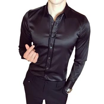 Men's Court Wind Chest Pleated Slim Solid Color Long Sleeve Shirt Luxury Banquet Boutique Slim Men's Shirt Party Cotton Men Tops
Men's Court Wind Chest Pleated Slim Solid Color Long Sleeve Shirt Luxury Banquet Boutique Slim Men's Shirt Party Cotton Men Tops