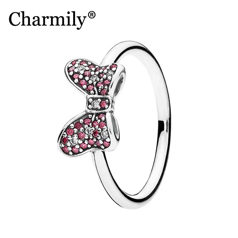 Charmily Jewelry Genuine 100% 925 Sterling Silver Minnie Sparkling Bow Ring Original Red CZ Rings Women Jewelry Gift
Charmily Jewelry Genuine 100% 925 Sterling Silver Minnie Sparkling Bow Ring Original Red CZ Rings Women Jewelry Gift