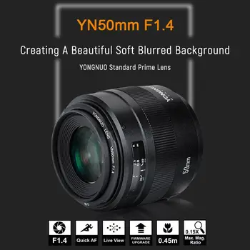 Yongnuo YN50MM F1.4 Standard Prime Lens 7pcs Leaves AF/MF for Canon DSLR Camera
Yongnuo YN50MM F1.4 Standard Prime Lens 7pcs Leaves AF/MF for Canon DSLR Camera