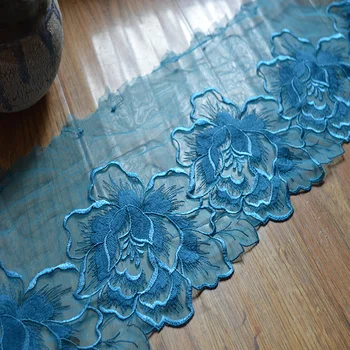 19cm width(2yds/lot) skyblue big flower Embroidery DIY lace trim for garments and wedding decoration-16082104
19cm width(2yds/lot) skyblue big flower Embroidery DIY lace trim for garments and wedding decoration-16082104