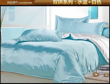 Aqua Blue White Silk Satin Bedding set Super King Queen full size sheets linen bed sheet duvet cover bedspread quilt Luxury 4PCS
Aqua Blue White Silk Satin Bedding set Super King Queen full size sheets linen bed sheet duvet cover bedspread quilt Luxury 4PCS