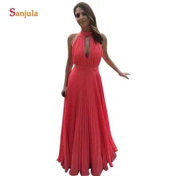 Draped Chiffon Bridesmaid Dresses With Pleats A-line High Neck Floor Length Long Prom Dress Women Wedding Guest Gowns BY17
Draped Chiffon Bridesmaid Dresses With Pleats A-line High Neck Floor Length Long Prom Dress Women Wedding Guest Gowns BY17