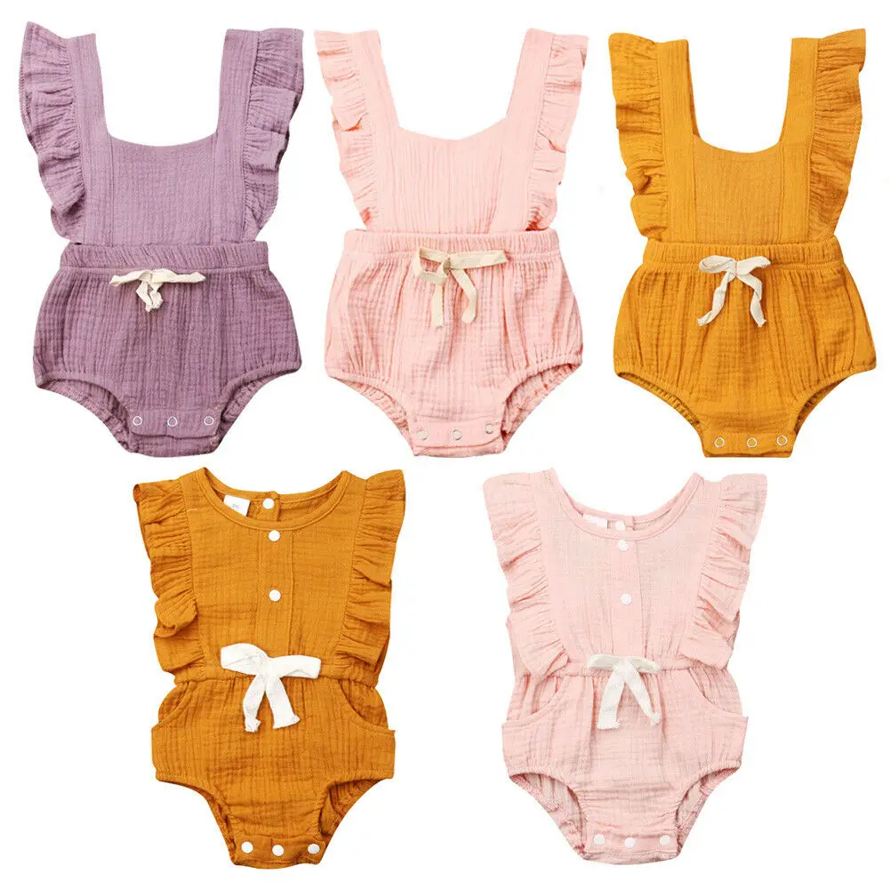 Cute Newborn Baby Girl Ruffles Sleeveless Solid Color Cotton Romper Jumpsuit One Pieces Outfits Summer Clothes
Cute Newborn Baby Girl Ruffles Sleeveless Solid Color Cotton Romper Jumpsuit One Pieces Outfits Summer Clothes