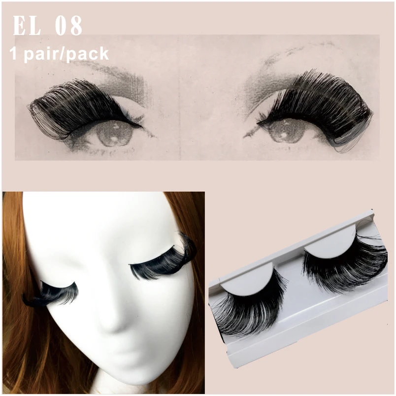 EL08 1 Pair/Set Black Long Exaggerated Winged False Eyelashes Masquerade Art Fashion Performance Dance Makeup | Красота и здоровье