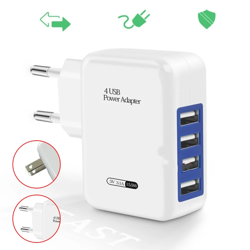 Cewaal 5V 3.1A 4 USB Ports AC EU / US Plug Fast Charger Travel Charger USB Power Charger Adapter For Samsung iPhone Huawei
Cewaal 5V 3.1A 4 USB Ports AC EU / US Plug Fast Charger Travel Charger USB Power Charger Adapter For Samsung iPhone Huawei
