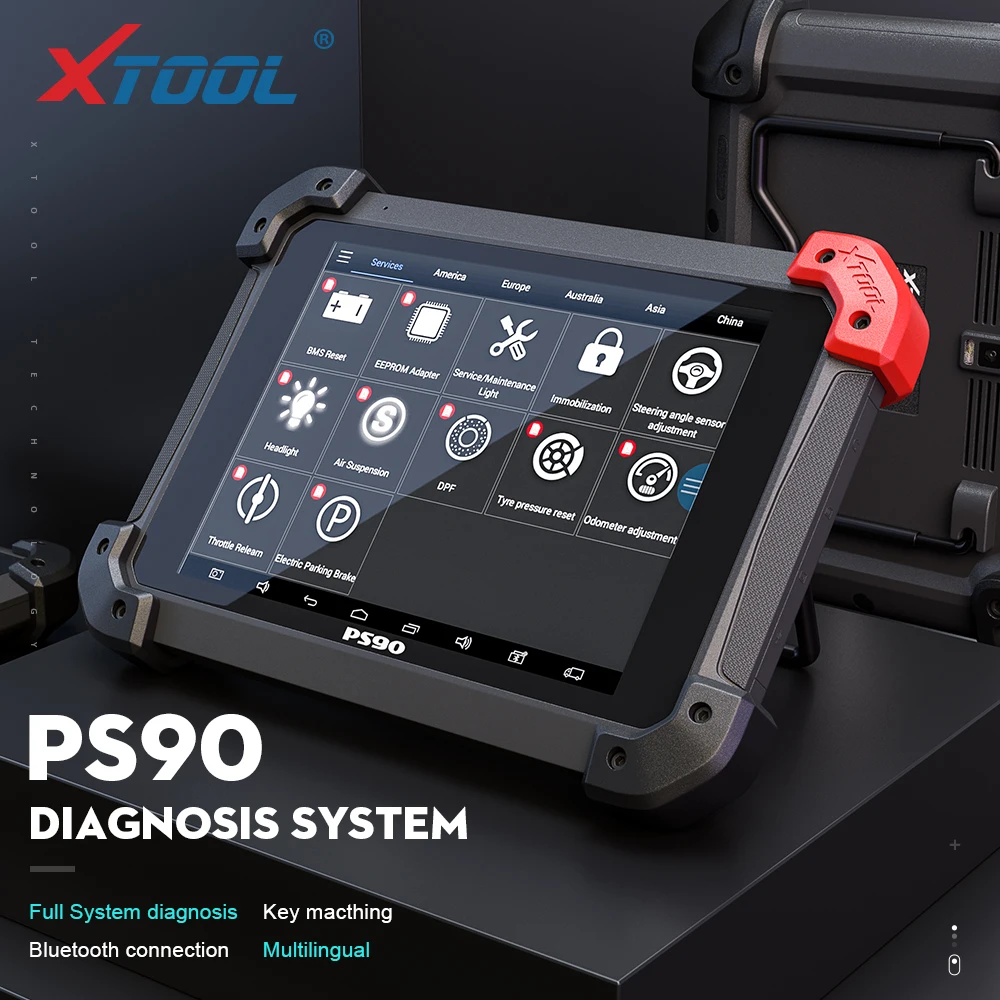 Автомобильный диагностический инструмент XTOOL PS90 OBD2 с ключевым