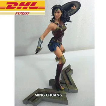 

Justice League Superhero Statue Wonder Woman Bust Superman Partner Full-Length Portrait PVC 27CM Action Figure Toy BOX J356