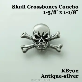 (KB702) 50pc 1-5/8'' Metal Concho Cowboy Decor Skull Crossbones Concho Leathercraft Antique-Silver
(KB702) 50pc 1-5/8'' Metal Concho Cowboy Decor Skull Crossbones Concho Leathercraft Antique-Silver