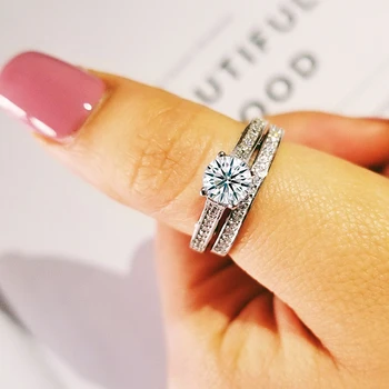 2020 new trendy heart original 925 sterling silver wedding ring set for women lady anniversary gift jewelry wholesale R5150
2020 new trendy heart original 925 sterling silver wedding ring set for women lady anniversary gift jewelry wholesale R5150