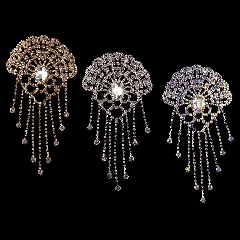 Cusack Tassel Crystal Rhinestones Applique for Wedding Dresses Garment Bags Hats Trimmings Sewing DIY Crafts Silver AB Gold 
Cusack Tassel Crystal Rhinestones Applique for Wedding Dresses Garment Bags Hats Trimmings Sewing DIY Crafts Silver AB Gold