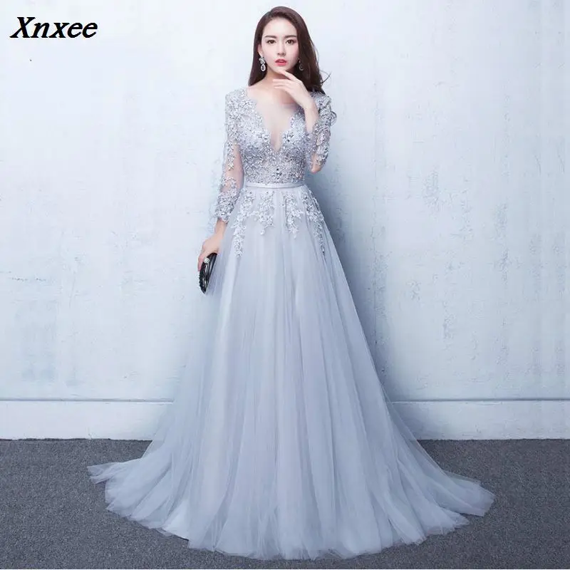 Xnxee New Three Quarter Illusion Backless Lace Up Flowers Elegant Dress Floor Length Party Gown Evening Gowns Xnxee
Xnxee New Three Quarter Illusion Backless Lace Up Flowers Elegant Dress Floor Length Party Gown Evening Gowns Xnxee