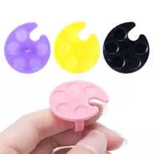 Palette à ongles en plastique Mini anneau de doigt plats UV Gel vernis peinture dessin Pigment support plaque étui manucure outils(China)