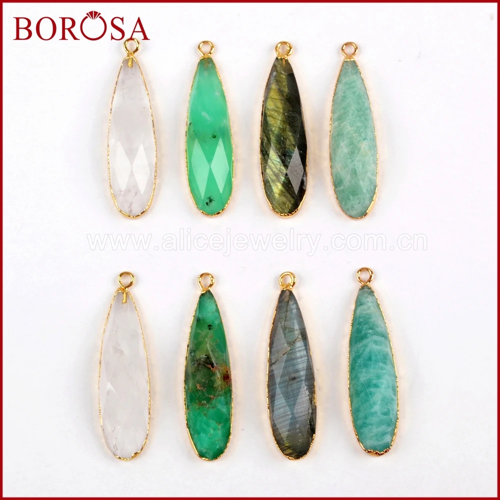 BOROSA Natural Stone Pendants Teardrop Gold Color White Quartz Labradorite Faceted Charms Gems Bead Jewelry for Necklace G1524
BOROSA Natural Stone Pendants Teardrop Gold Color White Quartz Labradorite Faceted Charms Gems Bead Jewelry for Necklace G1524
