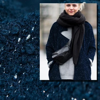 Yarn-dyed tweed fabric, dark blue terry wool blend metallic fabric, sewing for jacket, coat, dress, skirt, craft by the yard
Yarn-dyed tweed fabric, dark blue terry wool blend metallic fabric, sewing for jacket, coat, dress, skirt, craft by the yard