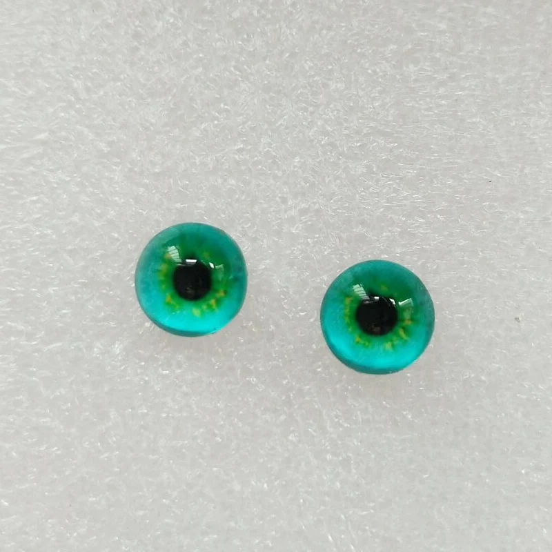 1 par de ojos azules de vidrio 8mm//Aguja Fieltro Perros Gatos Osos De Taxidermia