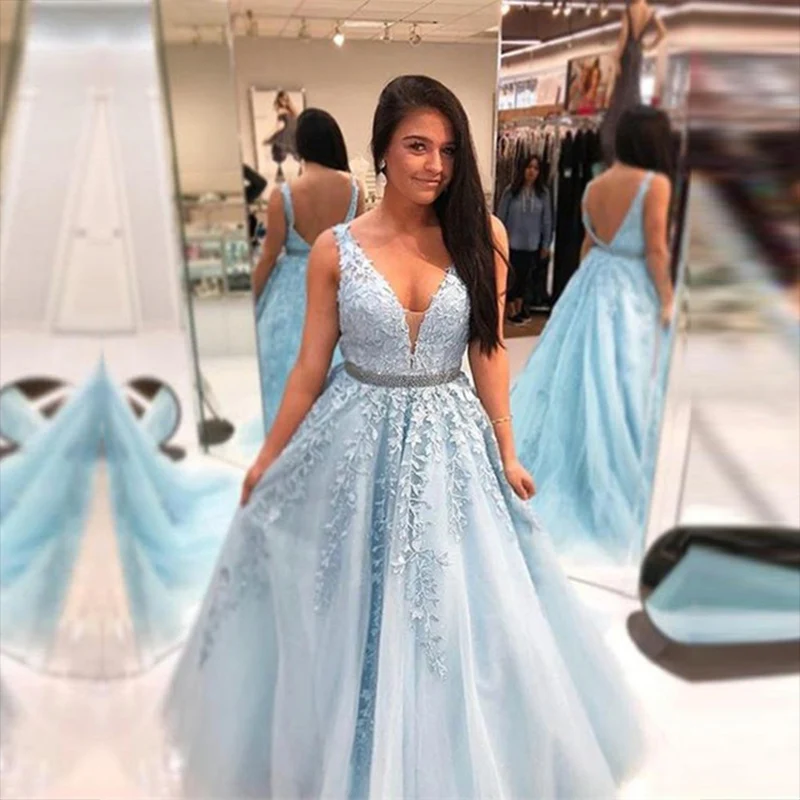Vestidos De Gala Blue Prom Dress Glamorous Straps Beaded Lace Appliques Tulle A-Line Evening Dresses Party Prom Dresses Formal
Vestidos De Gala Blue Prom Dress Glamorous Straps Beaded Lace Appliques Tulle A-Line Evening Dresses Party Prom Dresses Formal