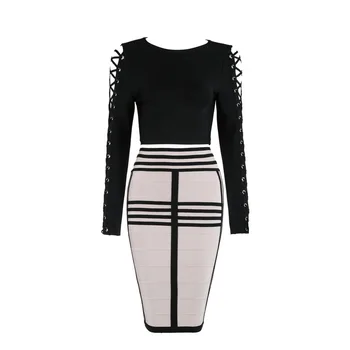 Women's Sexy Fashion Lacing Up Patchwork Long Sleeve 2 Piece Bodycon Bandage Dress
Women's Sexy Fashion Lacing Up Patchwork Long Sleeve 2 Piece Bodycon Bandage Dress