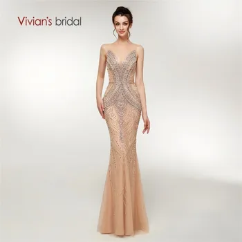 Vivian's Bridal 2018 Illusion Mesh Crystal Pattern Stripe Women Evening Dress Side Hollow Out Grid Layout Luxury Formal Dress
Vivian's Bridal 2018 Illusion Mesh Crystal Pattern Stripe Women Evening Dress Side Hollow Out Grid Layout Luxury Formal Dress