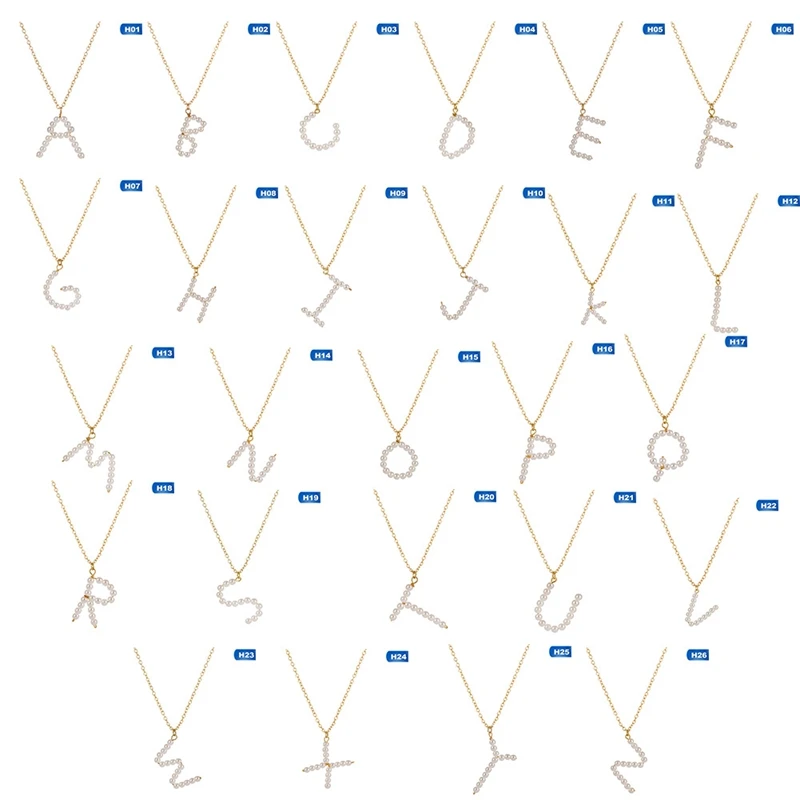 Charm 26 Alphabet Pendant Necklace Elegant White Imitation Pearl A-Z English Initial Letter Necklaces Couple Name Jewelry Gifts
Charm 26 Alphabet Pendant Necklace Elegant White Imitation Pearl A-Z English Initial Letter Necklaces Couple Name Jewelry Gifts