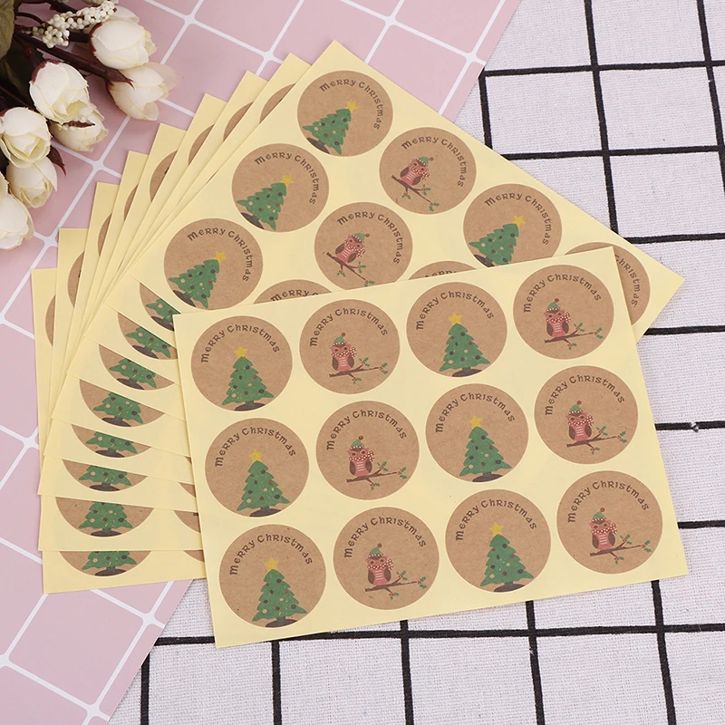 120Pcs=10sheets Handmade Merry Christmas Tree Owl Cake Packaging Sealing Label Kraft Sticker Baking DIY Gift Stickers
120Pcs=10sheets Handmade Merry Christmas Tree Owl Cake Packaging Sealing Label Kraft Sticker Baking DIY Gift Stickers