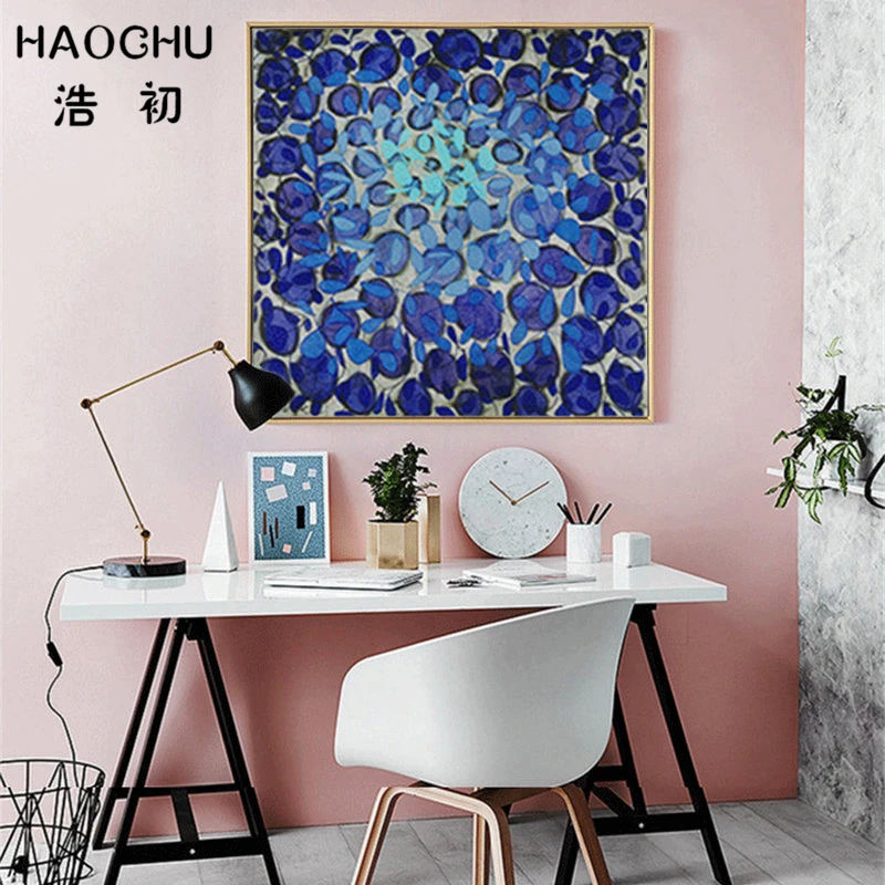 HAOCHU скандинавские художественные изображения ювелирные изделия синие листья