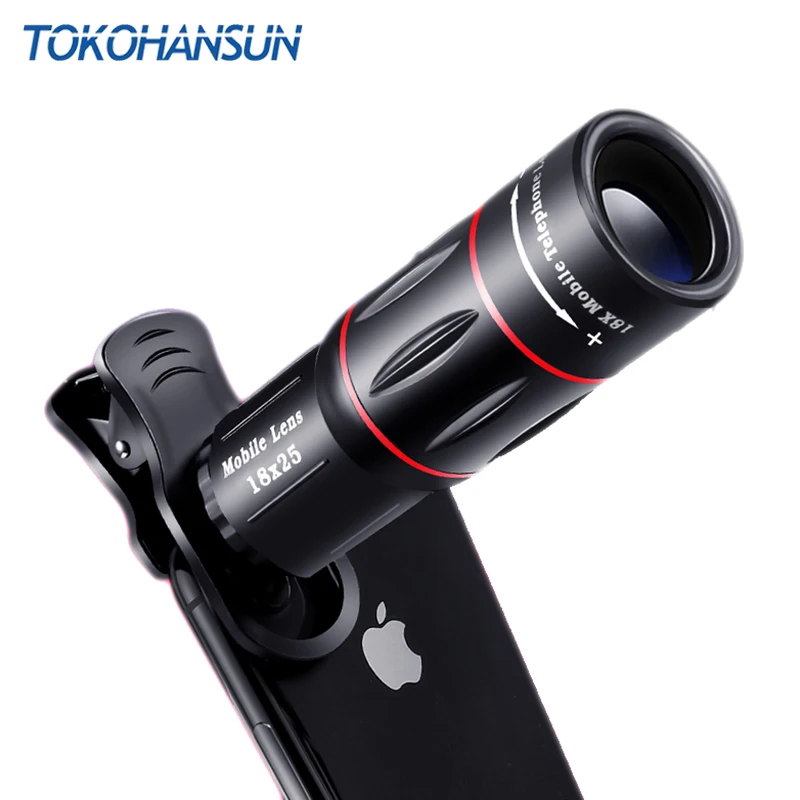TOKOHANSUN Mobile Phone Lens 18X Zoom Telescope Universal Clip Telefon Camera Lens for iPhone x 7 8 Plus Samsung s9 Plus Xiaomi
TOKOHANSUN Mobile Phone Lens 18X Zoom Telescope Universal Clip Telefon Camera Lens for iPhone x 7 8 Plus Samsung s9 Plus Xiaomi