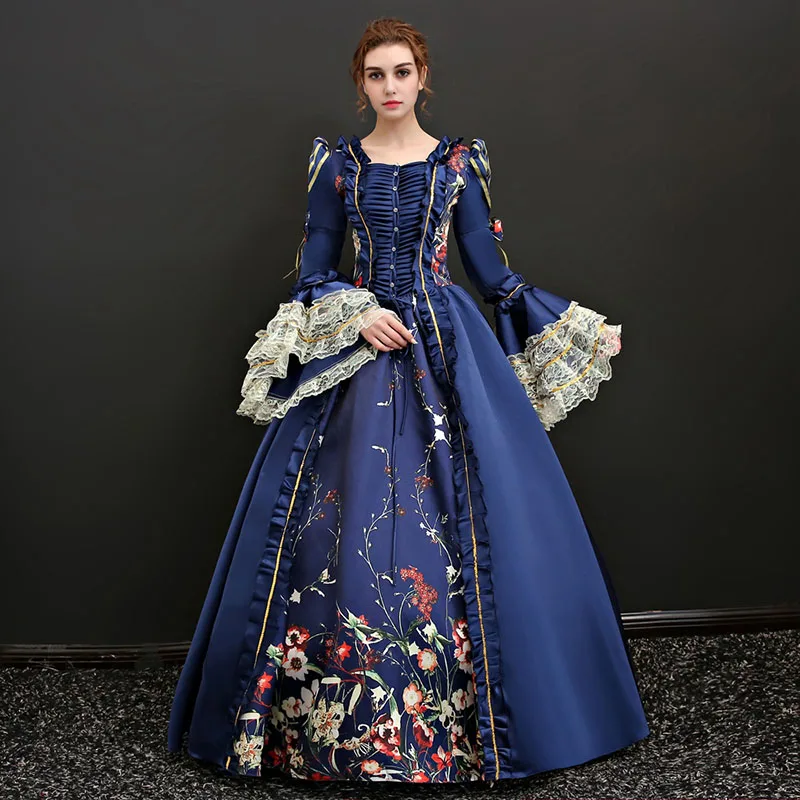 Custom 2018 Red and Blue Square Neck Long Flare Sleeve civil war dresses White Lace Marie Antoinette Theater Clothing For Women
Custom 2018 Red and Blue Square Neck Long Flare Sleeve civil war dresses White Lace Marie Antoinette Theater Clothing For Women