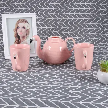 1PC Ceramics Flamingo Pattern Tea Pot Handle Heat Resistant Ceramics Teapot Creative Water Jar Set Package
1PC Ceramics Flamingo Pattern Tea Pot Handle Heat Resistant Ceramics Teapot Creative Water Jar Set Package