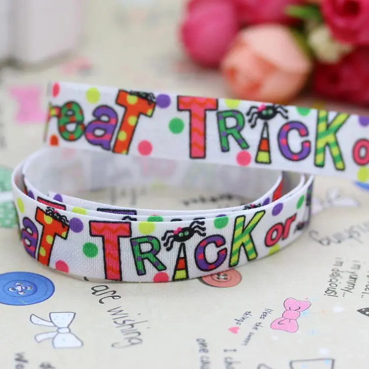 DHK 5/8'' 5yards Fold Over Elastic FOE halloween printed headband hair band diy decoration OEM Wholesale C390
DHK 5/8'' 5yards Fold Over Elastic FOE halloween printed headband hair band diy decoration OEM Wholesale C390