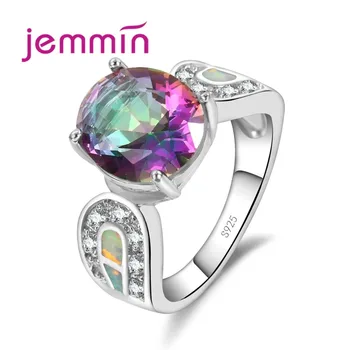 Charm 925 Sterling Silver Wedding Rainbow White Opal Rings Fine Jewelry Cubic Zirconia Engagement Proposal Ring For Women
Charm 925 Sterling Silver Wedding Rainbow White Opal Rings Fine Jewelry Cubic Zirconia Engagement Proposal Ring For Women
