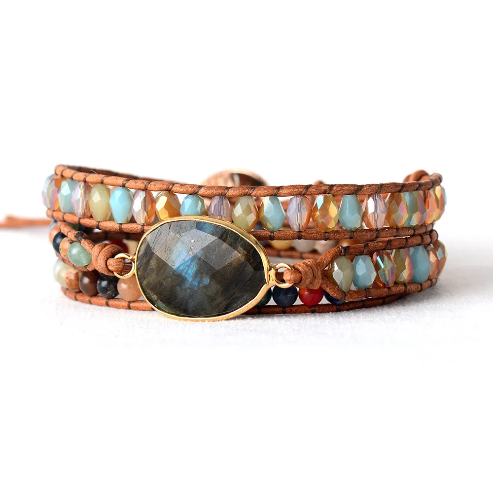 High End Women Bracelets Gilded Labradorite Vintage Leather Wrap Bracelet Girl Holiday Bracelets Femme Gifts Dropship
High End Women Bracelets Gilded Labradorite Vintage Leather Wrap Bracelet Girl Holiday Bracelets Femme Gifts Dropship