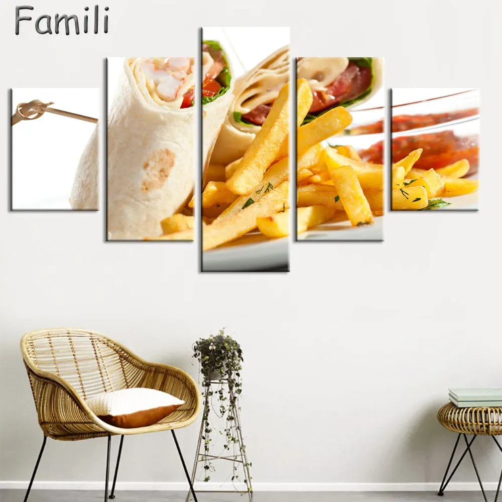 

5pcs Delicious Vegetable Pizza HD Print Poster Frameless Painting Canvas Art Resturant Fast Food Store Wall Decor Good Printing