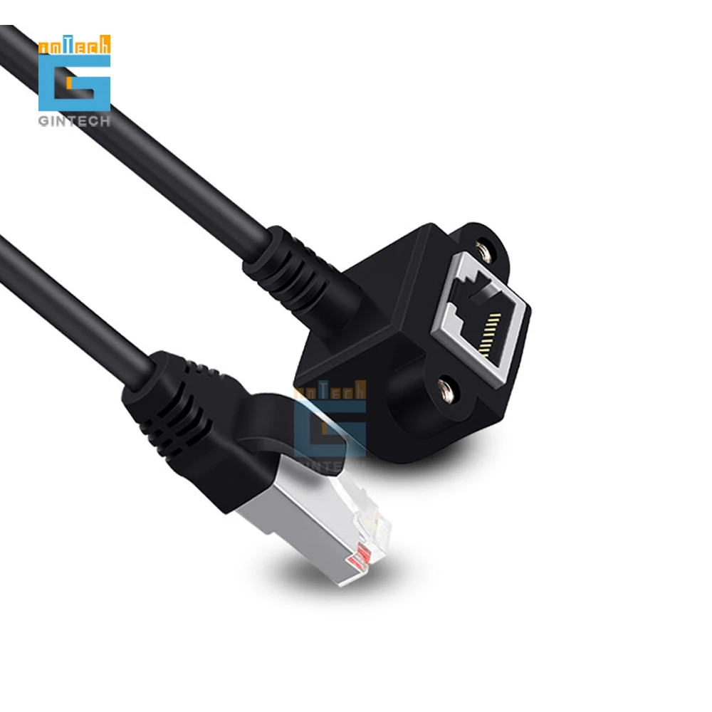 Pure copper RJ45 extension cord with ears elbow 90 degrees can be fixed network cable male to female extension
Pure copper RJ45 extension cord with ears elbow 90 degrees can be fixed network cable male to female extension