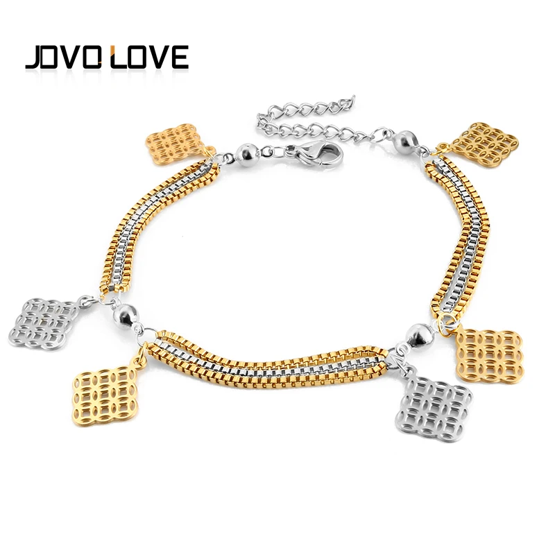 JOVO Women's Bracelets Geometric net Silver Gold color Adjustable box Link & Chain for female Bracelet girl Party gift
JOVO Women's Bracelets Geometric net Silver Gold color Adjustable box Link & Chain for female Bracelet girl Party gift