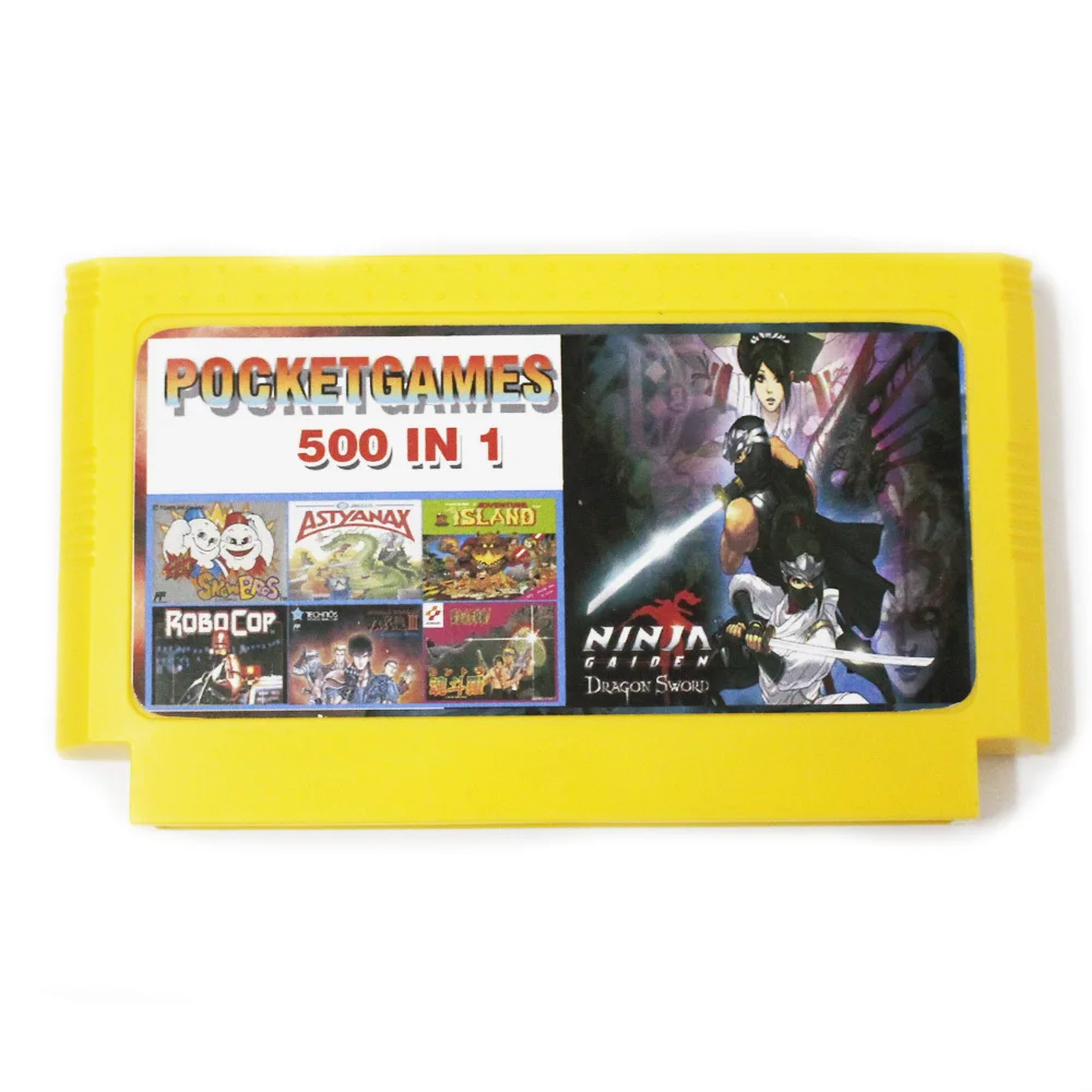 New Arrival 500 In 1 Pocket Games In 1 Cartridge Big Yellow Game Card For 8 Bit Game Player
New Arrival 500 In 1 Pocket Games In 1 Cartridge Big Yellow Game Card For 8 Bit Game Player