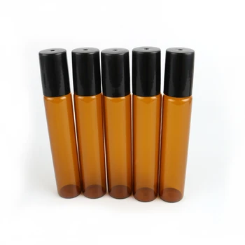5pcs 10ml Amber Empty Glass Bottle With Black Lid Metal Roller Ball Bottles For Refillable Essential Oil
5pcs 10ml Amber Empty Glass Bottle With Black Lid Metal Roller Ball Bottles For Refillable Essential Oil