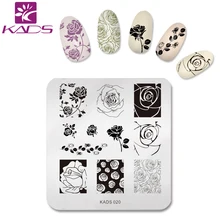 KADS charmant Rose Nail Art timbre modèle Image plaque ongles estampage plaque fleur pochoir ongles outil(China)